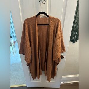 Three Bird Nest Mauve Open-Front Poncho